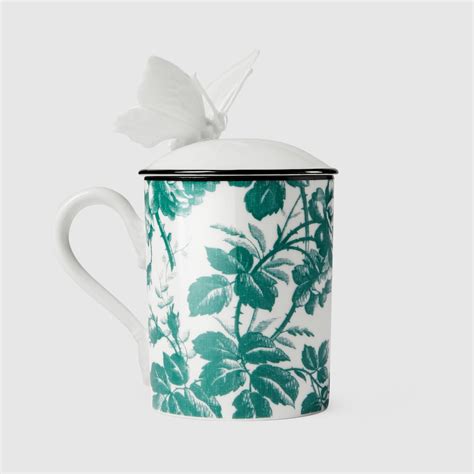 tazza di gucci|Tazza Herbarium con farfalla in verde .